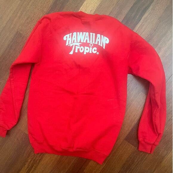 Hawaiian Tropid red white graphic pullover sweatshirt promo girl model small - Picture 1 of 3